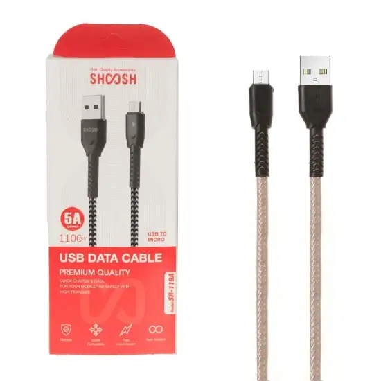 تصویر کابل تبدیل USB به MicroUSB مدل SH119A به طول 1.1 متر