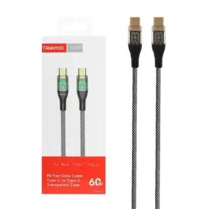نمایش جزئیات کابل تبدیل USB-C به USB-C ترانیو مدل T-P40 C