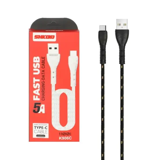 تصویر کابل تبدیل USB به USB-C مدل K906C به طول 1.1 متر