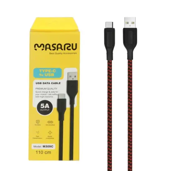 تصویر کابل تبدیل USB به USB-C مدل M309C به طول 1.1 متر