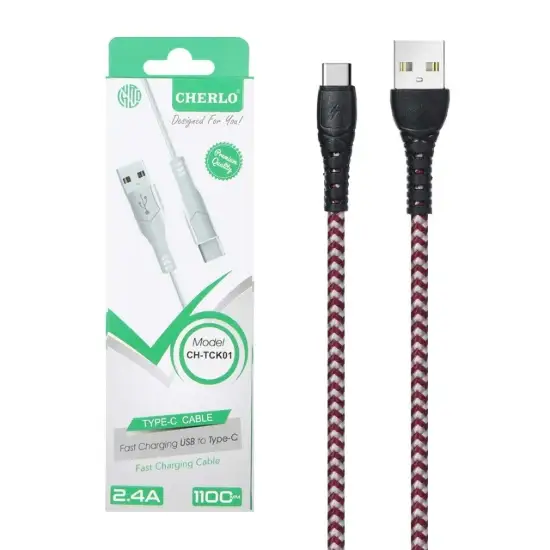 تصویر کابل تبدیل USB به USB-C چرلو مدل CH-TCK01 به طول 1.1 متر