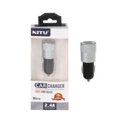 نمایش جزئیات شارژر فندکی دو پورت نیتو مدل CC805 همراه کابل شارژ MicroUSB