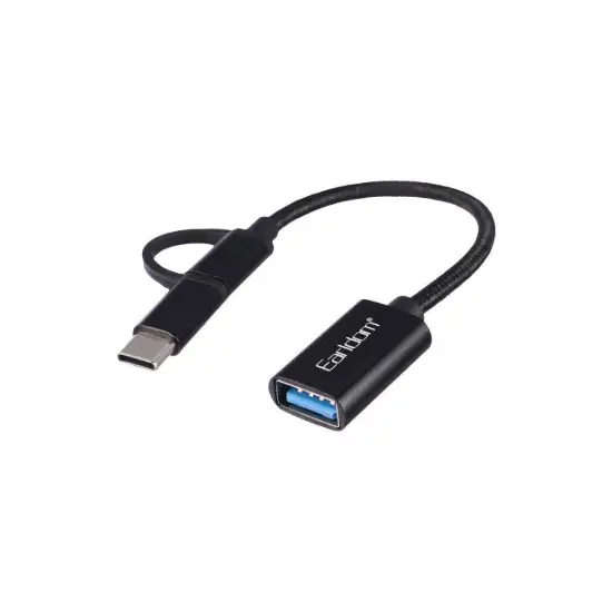 تصویر کابل تبدیل USB3.0 به USB-C به microUSB ارلدام مدل OT84