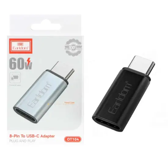 تصویر تبدیل USB به USB-C به لایتنینگ ارلدام  مدل OT104