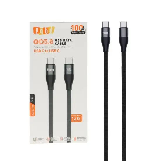 تصویر کابل تبدیل USB-C به USB-C مدل PQ-C07CC طول 1.2 متر