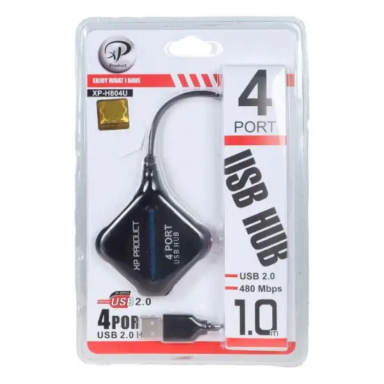 تصویر هاب 4 پورت USB2.0 ایکس پی پروداکت مدل XP-H804U