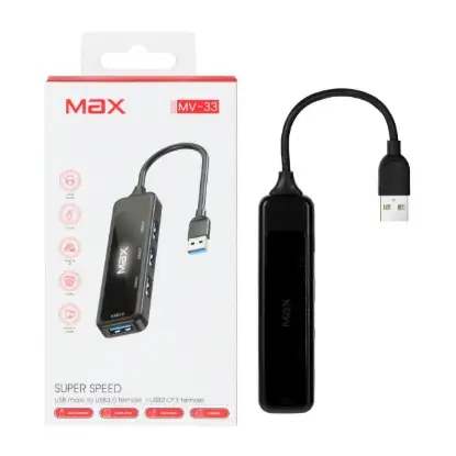 نمایش جزئیات هاب 4 پورت USB-C مکس مدل MV-33