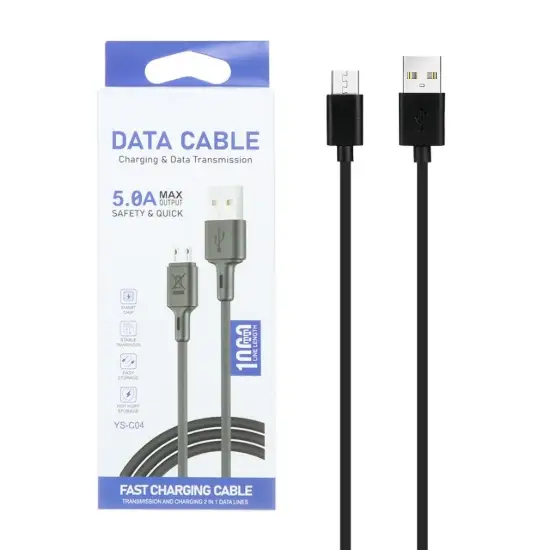 تصویر کابل تبدیل USB به MicroUSB مدل YS-C04