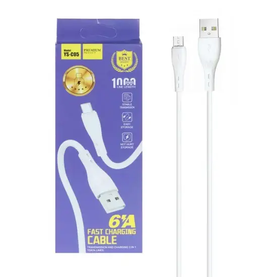 تصویر کابل تبدیل USB به MicroUSB مدل YS-C05