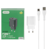 شارژر دیواری 20 وات دو پین دو پورت مدل LN-CH40 همراه کابل شارژ USB-C - تصویر یکم