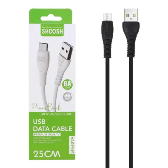 تصویر کابل تبدیل پاوربانک USB به MicroUSB مدل SH-601A