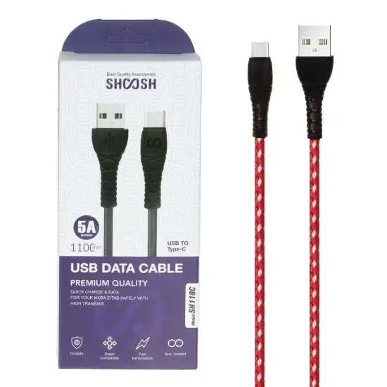 تصویر کابل تبدیل USB به USB-C مدل SH118C طول 1.1 متر
