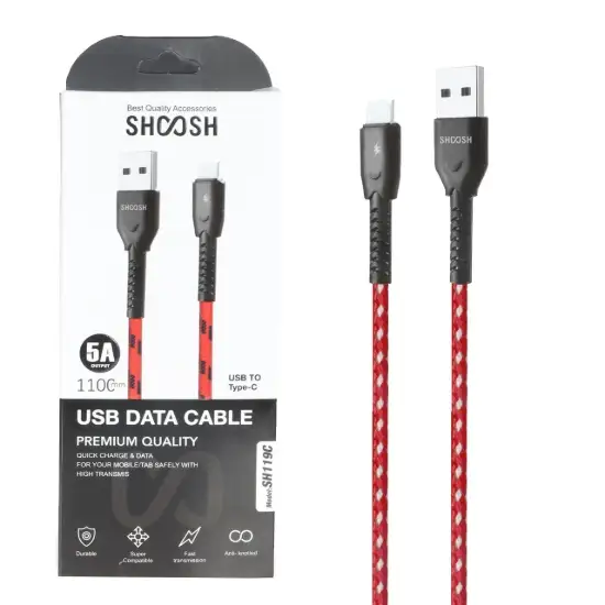 تصویر کابل تبدیل USB به USB-C مدل SH119C طول 1.1 متر