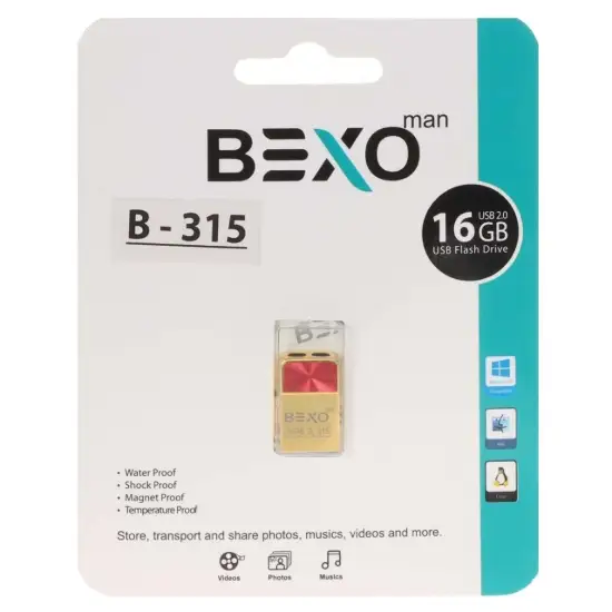 تصویر فلش مموری بکسو مدل  B-315 USB2.0 ظرفیت 16 گیگابایت
