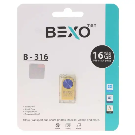 تصویر فلش مموری بکسو مدل  B-316 USB2.0 ظرفیت 16 گیگابایت