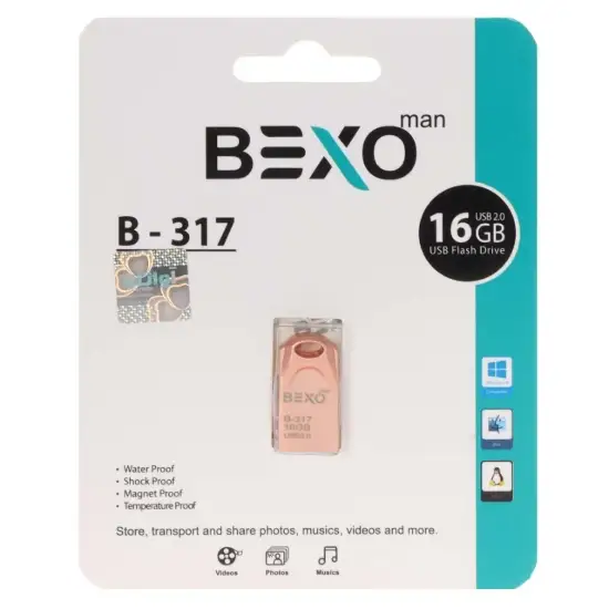 تصویر فلش مموری بکسو مدل   B-317 USB2.0 ظرفیت 16 گیگابایت