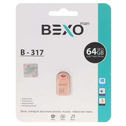 نمایش جزئیات فلش مموری بکسو مدل B-317 USB3.1 ظرفیت 64 گیگابایت