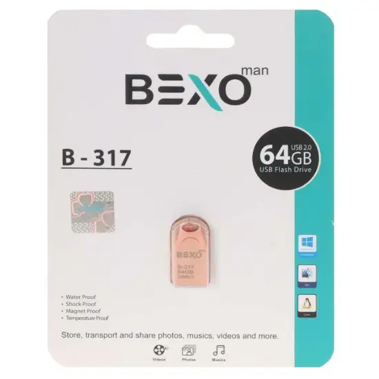 تصویر فلش مموری بکسو مدل B-317 USB3.1 ظرفیت 64 گیگابایت