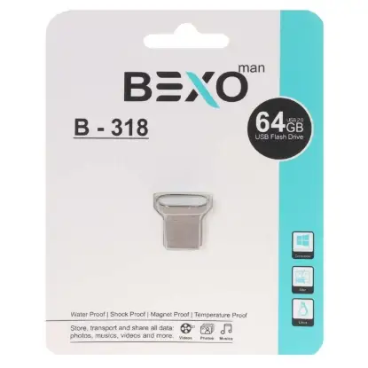 نمایش جزئیات فلش مموری بکسو مدل B-318 USB3.1 ظرفیت 64 گیگابایت