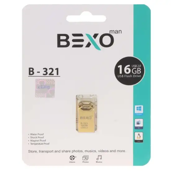 تصویر فلش مموری بکسو مدل  B-321 USB2.0 ظرفیت 16 گیگابایت