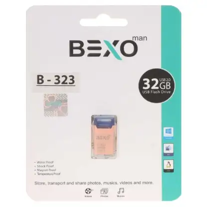 نمایش جزئیات فلش مموری بکسو مدل B-323  USB3.1 ظرفیت 32 گیگابایت