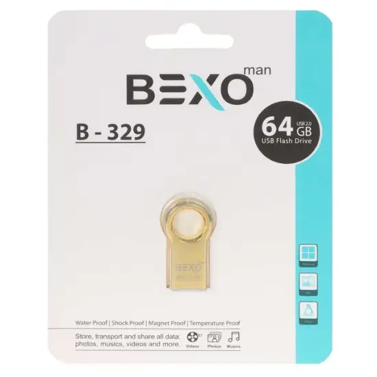 تصویر فلش مموری بکسو مدل B-329 USB3.1 ظرفیت 64 گیگابایت