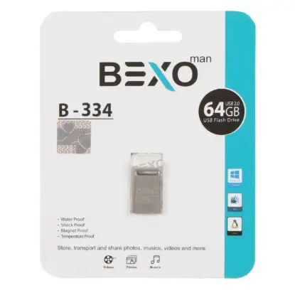 نمایش جزئیات فلش مموری بکسو مدل B-334 USB3.1 ظرفیت 64 گیگابایت