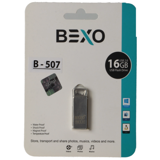 تصویر فلش مموری بکسو مدل B-507 USB2.0 ظرفیت 16 گیگابایت