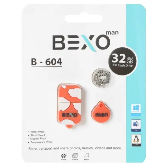 تصویر فلش مموری بکسو مدل B-604 USB2.0 ظرفیت 32 گیگابایت