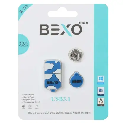 نمایش جزئیات فلش مموری بکسو مدل B-713 USB3.1 ظرفیت 32 گیگابایت