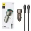 شارژر فندکی 48 وات دو پورت جی بی کیو مدل CC-420Ci همراه کابل شارژ USB-C به لایتنینگ - تصویر یکم