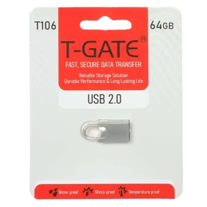 نمایش جزئیات فلش مموری  تی گیت USB2.0  مدل T106 ظرفیت 64GB گیگابایت