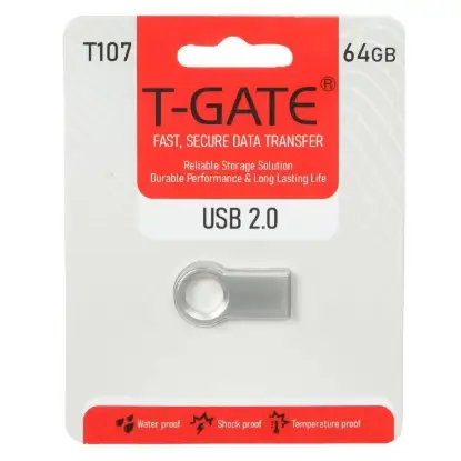 نمایش جزئیات فلش مموری  تی گیت USB2.0  مدل T107 ظرفیت 64GB گیگابایت