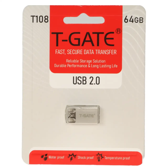 تصویر فلش مموری  تی گیت USB2.0 مدل T108 ظرفیت 64GB گیگابایت