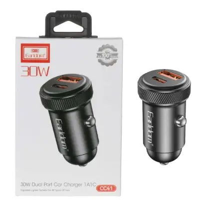 نمایش جزئیات شارژر فندکی 30 وات دو پورت ارلدام مدل CC41