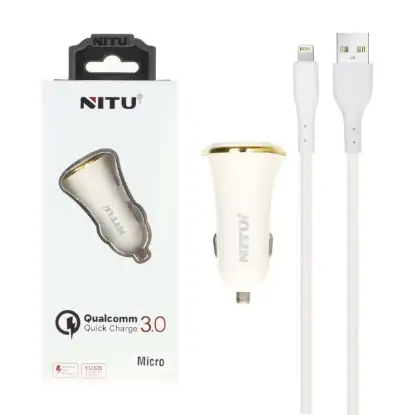 نمایش جزئیات شارژر فندکی تک پورت نیتو مدل CC802F همراه کابل شارژ MicroUSB