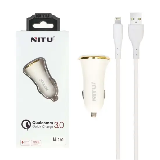 تصویر شارژر فندکی تک پورت نیتو مدل CC802F همراه کابل شارژ MicroUSB