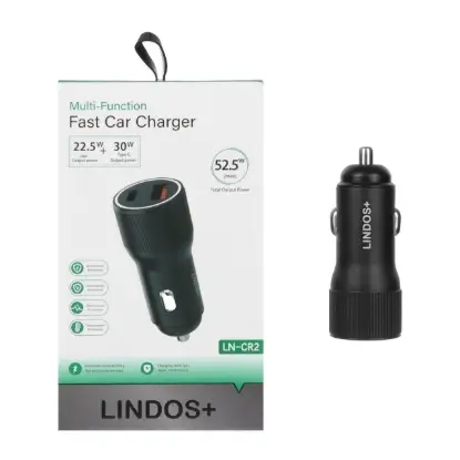 نمایش جزئیات شارژر فندکی دو پورت مدل LN-CR2