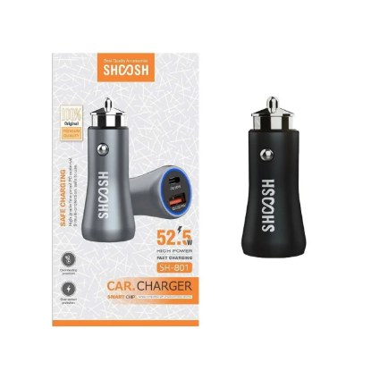 نمایش جزئیات شارژر فندکی دو پورت 52.5 وات مدل SH-801