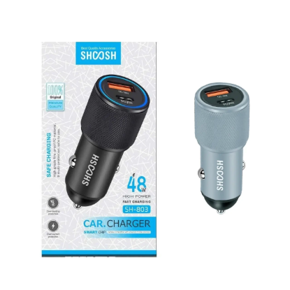 نمایش جزئیات شارژر فندکی 48 وات دو پورت مدل SH-803