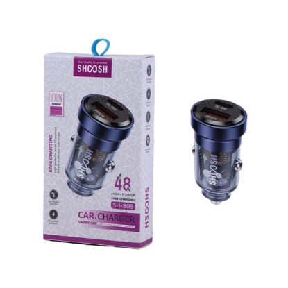 نمایش جزئیات شارژر فندکی 48 وات دو پورت مدل SH-805
