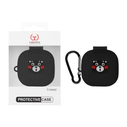 نمایش جزئیات کاور ایرپاد سیلیکونی یوشیتا طرح خرس سیاه مدل QCY T13