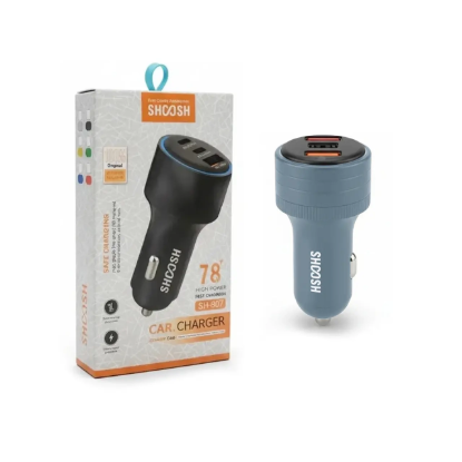 نمایش جزئیات شارژر فندکی 78 وات سه پورت مدل SH-807