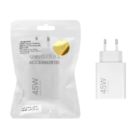 تصویر شارژر دیواری 45 وات دوپین تک پورت مدل MDY-17-EF