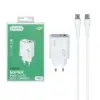 شارژر دیواری 40 وات دو پورت مدل LN-CH50 همراه کابل شارژ USB-C - تصویر یکم