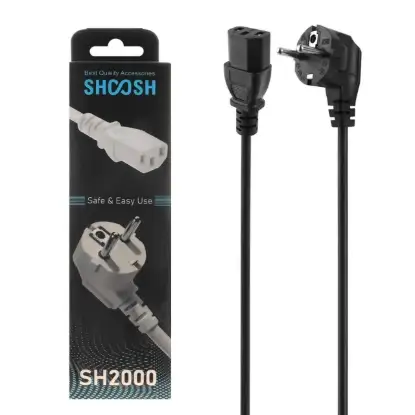 نمایش جزئیات کابل برق سه پین منبع تغذیه کامپیوتر مدل SH2000 طول 1.5 متر