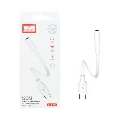 نمایش جزئیات کابل تبدیلUSB-C به جک 3.5 میلیمتری ارلدام مدل OT79