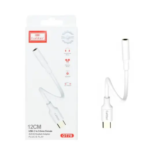 تصویر کابل تبدیلUSB-C به جک 3.5 میلیمتری ارلدام مدل OT79