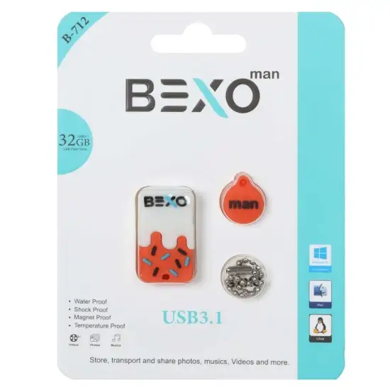 تصویر فلش مموری بکسو مدل B-712 USB3.1 ظرفیت 32 گیگابایت