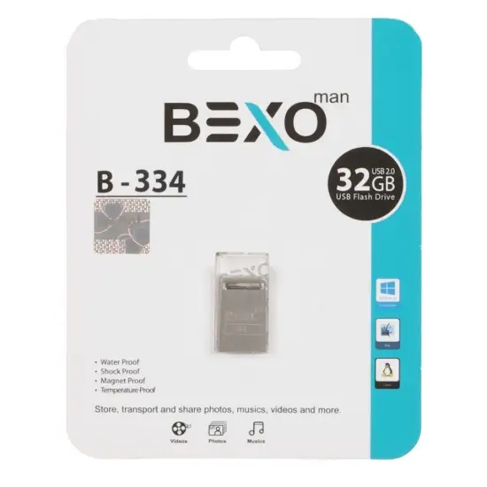 تصویر فلش مموری بکسو مدل B-334 USB2.0 ظرفیت 32 گیگابایت